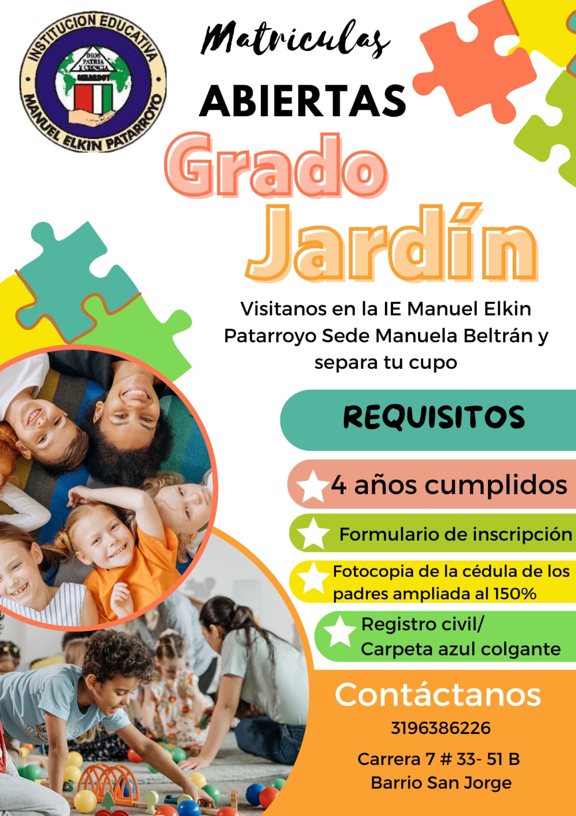 Inscripciones abiertas para Grado Jardín